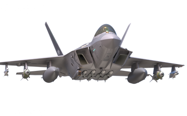 Wizja wielozadaniowego samolotu bojowego KF-X z pociskami powietrze-powietrze MBDA Meteor we wnękach