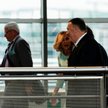Sekretarz stanu USA Mike Pompeo (z przodu) we wtorek w Parlamencie Europejskim w Brukseli
