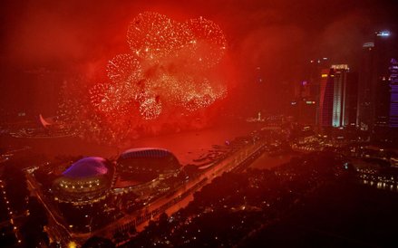 Pokaz fajerwerków w Singapurze