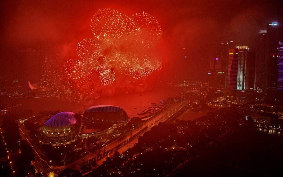 Pokaz fajerwerków w Singapurze