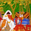 József Rippl-Rónai (1861–1927), Kobieta w woalce – w ogrodzie (Kobieta w bieli w ogrodzie), 1909, ol