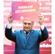 Wiesław Szczepański podczas prezentacji liderek i liderów list Lewicy w wyborach parlamentarnych. 18