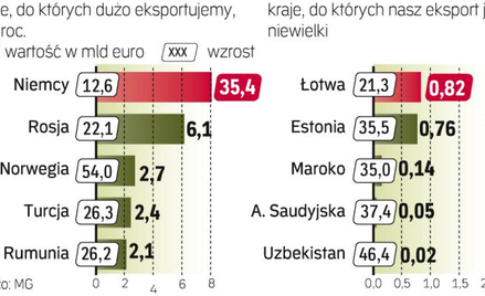Rynki z Najwyższym przyrostem polskiego eksportu w ubiegłym roku