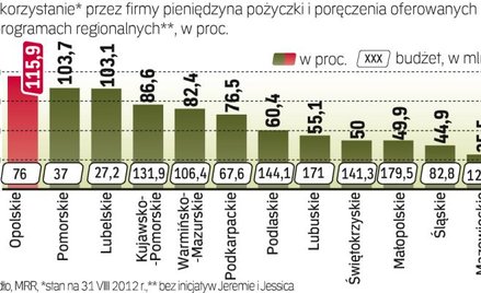 Regiony przeznaczyły na pożyczki różne kwoty