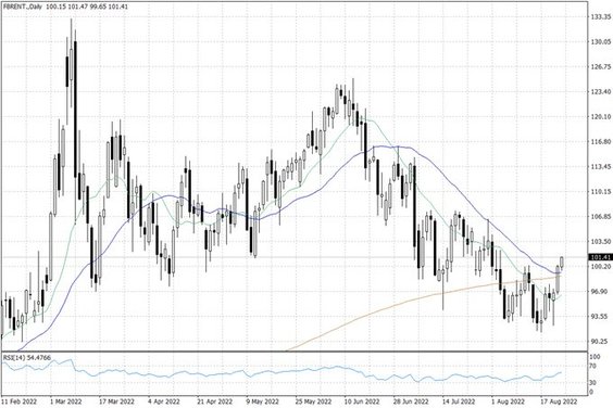 Notowania ropy naftowej Brent – dane dzienne