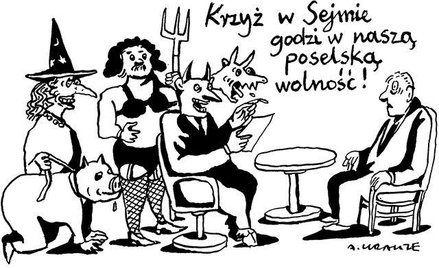 Komentarz rysunkowy. Krzyż w Sejmie