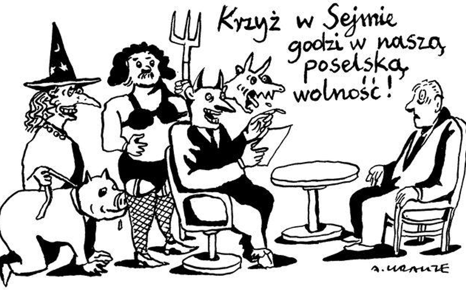 Komentarz rysunkowy. Krzyż w Sejmie