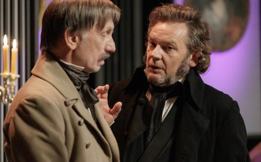 Krzysztof Tyniec jako hr. Alksander Fredro i Ireneusz Czop - Adam Mickiewicz w "Księgach sprośności"