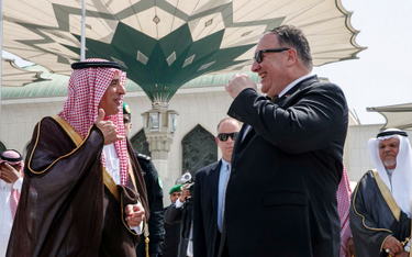 Amerykański sekretarz stanu Mike Pompeo w czasie spotkania z szefem dyplomacji Arabii Saudyjskiej Ab