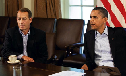 Prezydent Barack Obama i John Boehner, przywódca republikańskiej większości w Izbie Reprezentantów r