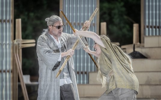 Tomasz Konieczny (Wotan) i  Stéphanie Müther (Brunhilda)