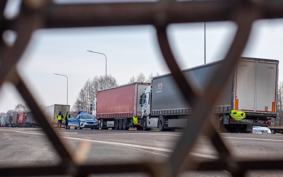 16 lutego br., protest rolników przed przejściem granicznym w Dorohusku