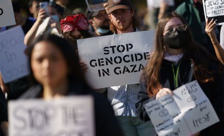 Protest w ramach kampanii „Żydowski Głos na rzecz Pokoju” w National Mall w Waszyngtonie, USA, 18 pa