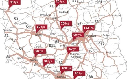 Najwięcej samochodów jeździ po drogach Śląska oraz warszawy