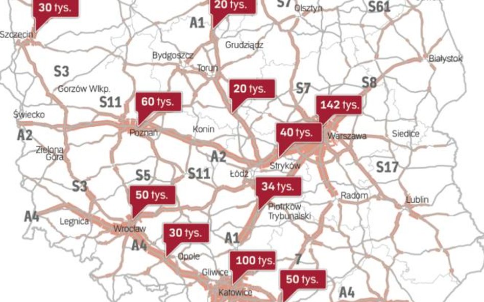 Najwięcej samochodów jeździ po drogach Śląska oraz warszawy