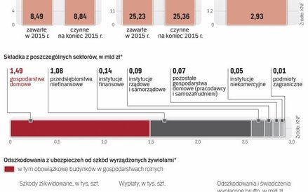 Prawie 3 mld zł wyniosła w 2015 r. łączna składka za polisy od żywiołów