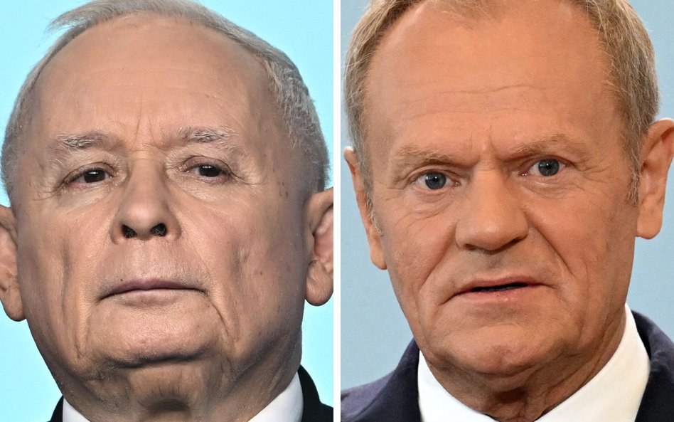 Prezes PiS Jarosław Kaczyński i przewodniczący PO, premier Donald Tusk