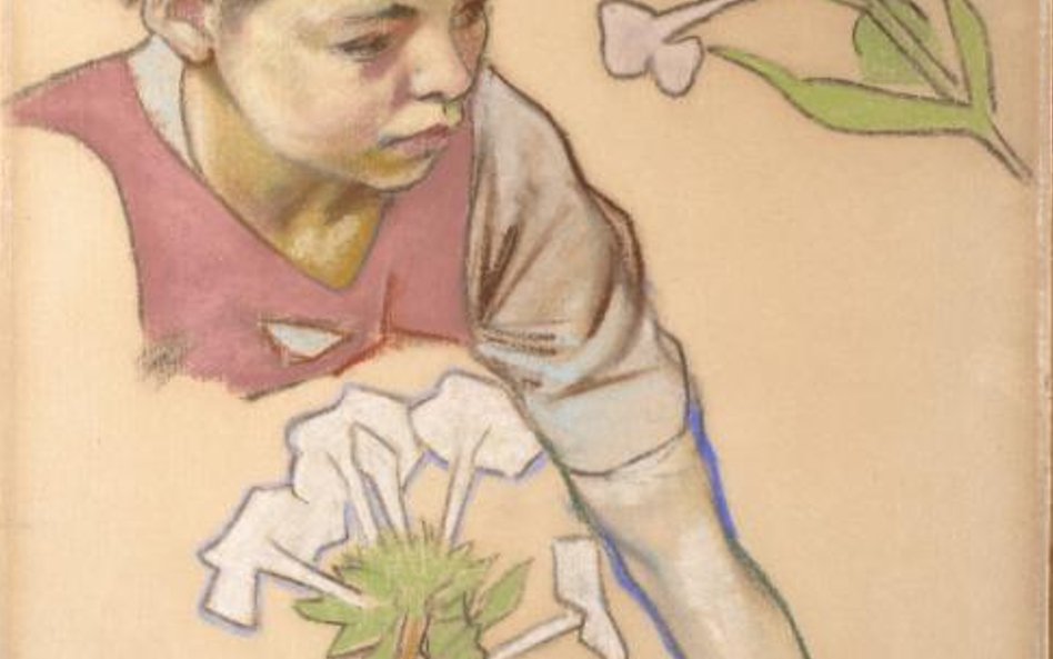 Stanisław Wyspiański, „Głowa chłopca i kwiaty”, ok. 1893