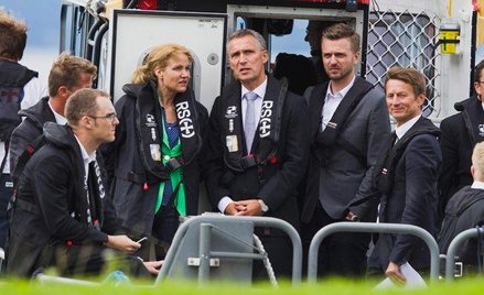 Premier Norwegii Jens Stoltenberg podczas uroczystości w rocznicę ataku Breivika