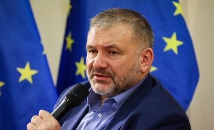 Minister sprawiedliwości, prokurator generalny Waldemar Żurek podczas spotkania otwartego z mieszkań