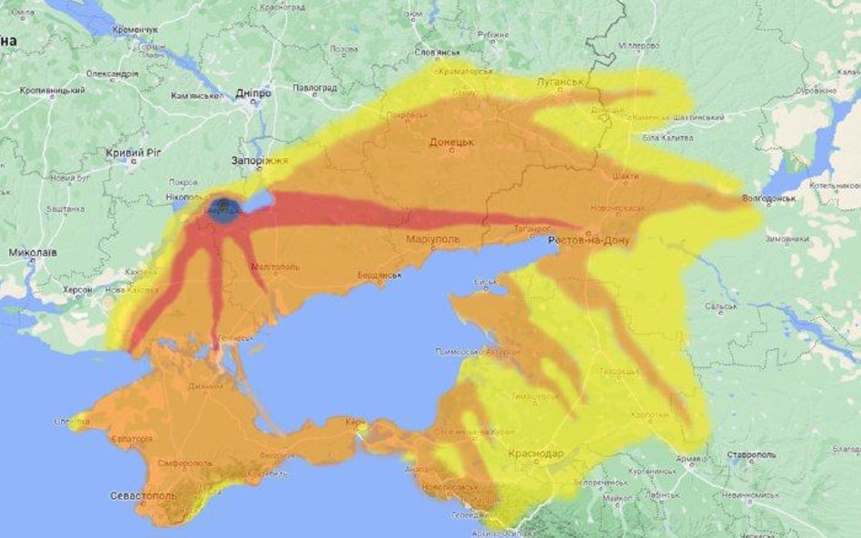 Chmura radiacyjna z Zaporoża przemieściłaby się nad Rosję. Jest nowa prognoza Enerhoatomu