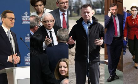 Mateusz Morawiecki, Jarosław Kaczyński, Mariusz Błaszczak, Zbigniew Ziobro i Beata Szydło