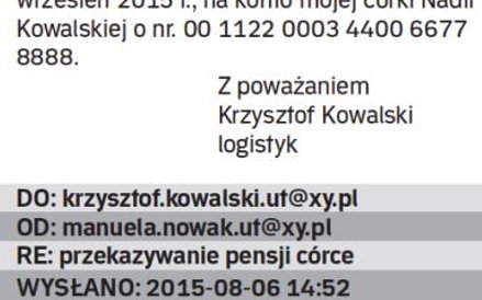 Przykład wymiany korespondencji służbowej