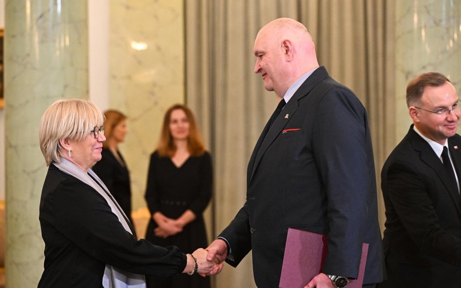 Była prezes TK Julia Przyłębska podczas uroczystości powołania Bogdana Święczkowskiego na stanowisko