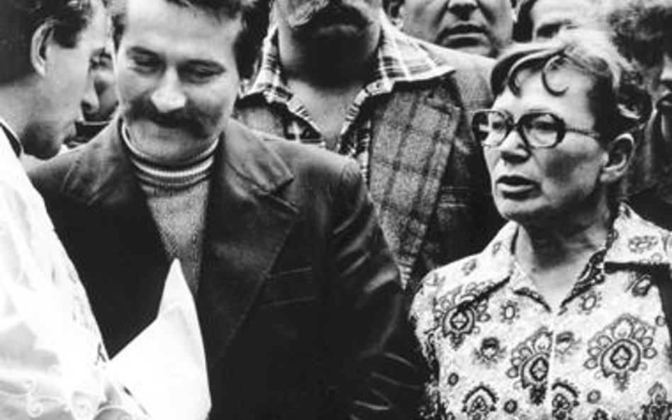 Lech Wałęsa i Anna Walentynowicz w sierpniu 1980 r.