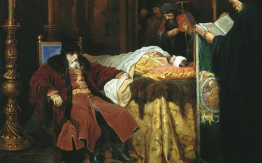 Iwan IV Groźny czuwający przy marach syna, którego własnoręcznie pozbawił życia. Obraz Wiaczesława G