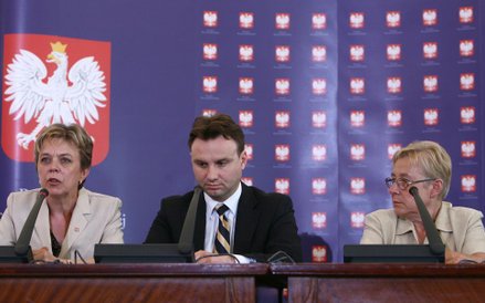 29/07/2008 Warszawa. Pałac prezydencki. Konferencja po spotkaniu Lecha Kaczyńskiego z przedstawiciel