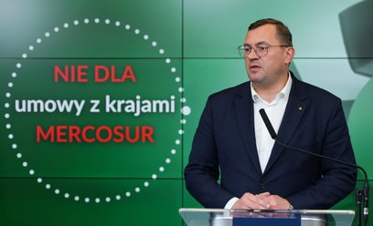 Minister rolnictwa i rozwoju wsi Stefan Krajewski podczas konferencji prasowej nt. „Mercosur do TSUE