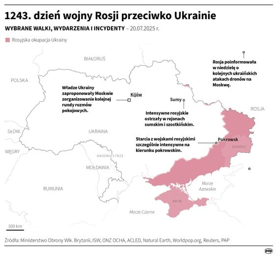 Tak wyglądała sytuacja na froncie 1243 dnia wojny