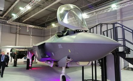 Makieta samolotu F-35 w polskich barwach