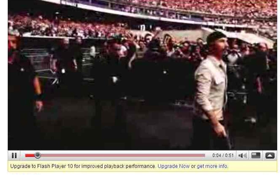 U2 na żywo w YouTube