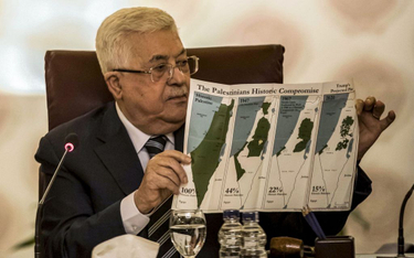 Prezydent Autonomii Palestyńskiej Mahmud Abbas na spotkaniu Ligi Państw Arabskich pokazał mapę ukazu