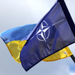 Flagi NATO i Ukrainy w Wilnie na kilka dni przed szczytem sojuszu