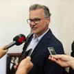Dziennikarz Adam Kornacki (C) w Sądzie Apelacyjnym w Katowicach. Adam Kornacki i Patryk Mikiciuk byl