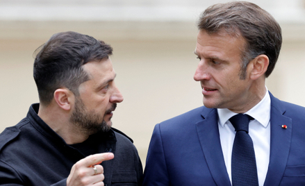 Wołodymyr Zełenski i Emmanuel Macron