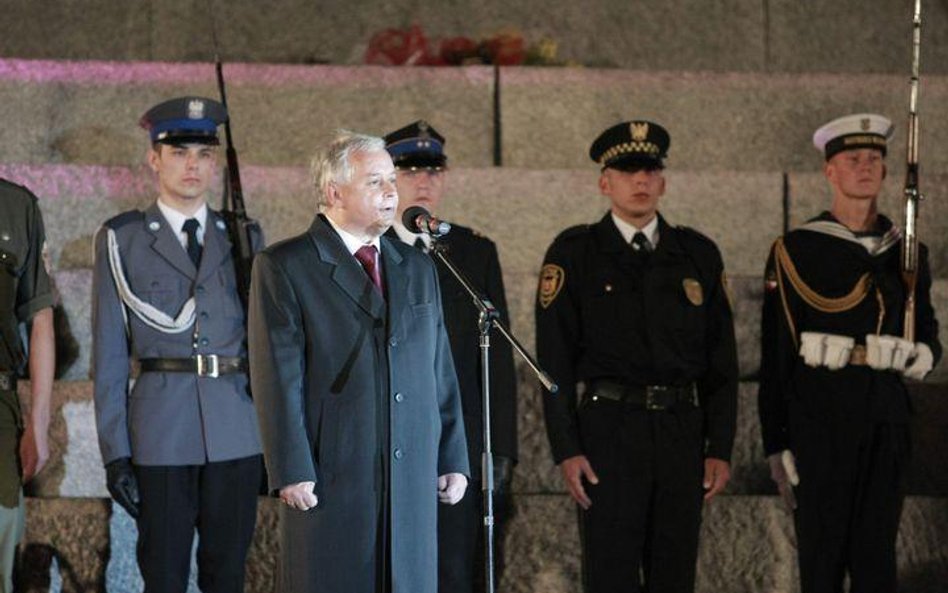 Prezydent Lech Kaczyński na Westerplatte