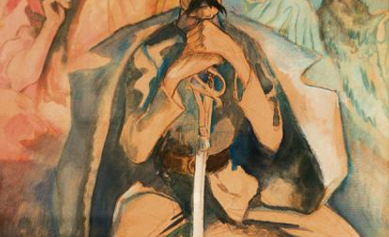 Kazimierz Sichulski, „Portret Józefa Piłsudskiego ze Stańczykiem i Wernyhorą”. Był rok 1917.