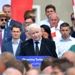 Wiec PiS w Bogatyni (na zdjęciu prezes Jarosław Kaczyński) był pokazem koszmarnego pustosłowia