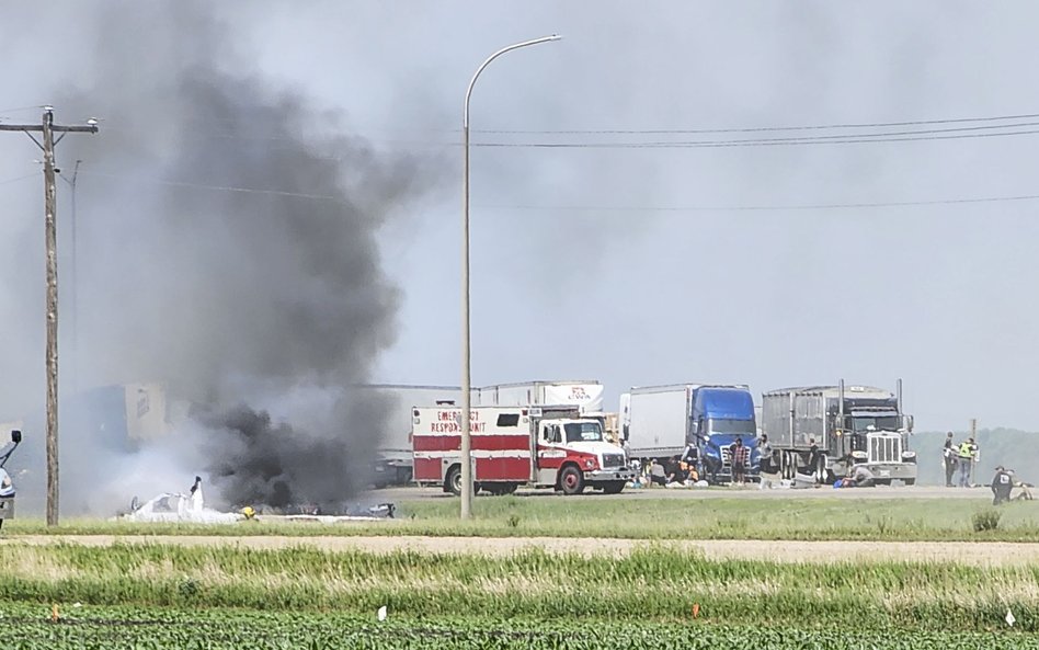 Miejsce wypadku w prowincji Manitoba, w Kanadzie