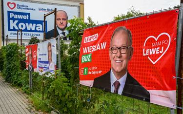 Plakaty kandydatów do parlamentu w Rzeszowie