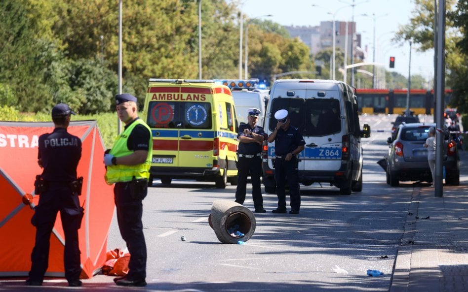 Miejsce wypadku przy ul. Woronicza 29 w Warszawie