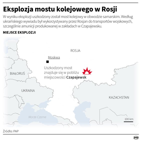 Eksplozja mostu kolejowego w Rosji