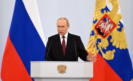 Prezydent Rosji Władimir Putin podczas wystąpienia w Moskwie