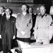 Spotkanie przywódców wielkich mocarstw w Monachium 29 września 1938 r. W pierwszym rzędzie od lewej 