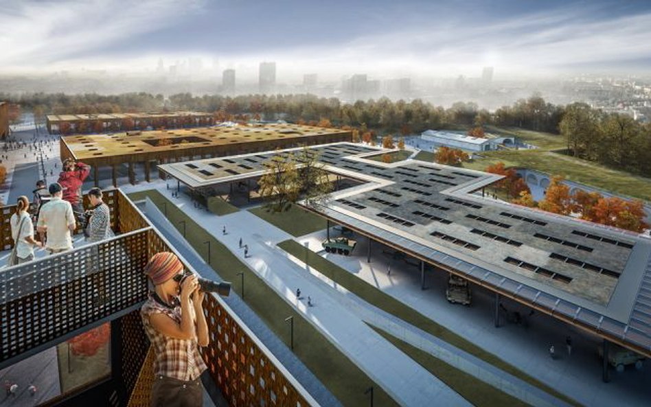 Panorama Cytadeli i Warszawy z wieży widokowej