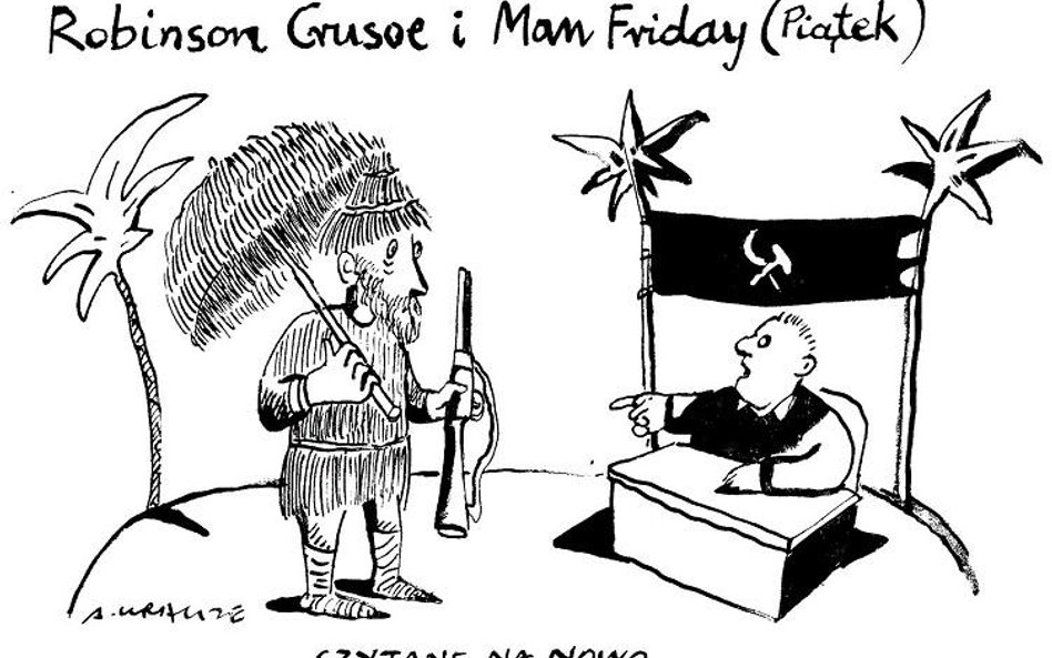 Komentarz rysunkowy. Robinson Crusoe i Man Friday